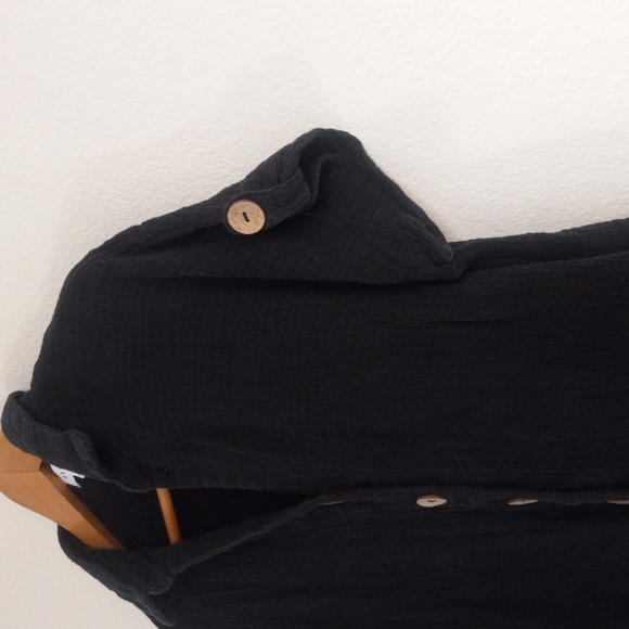 Mabel Black Button Up Romper Size M/L - Picture 4 of 5